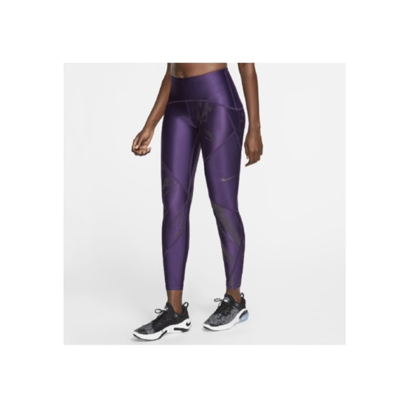 NWT Nike BV4385-525 Women Speed Tight 7/8 Training Leggings Flash Purple Black M - Picture 11 of 11